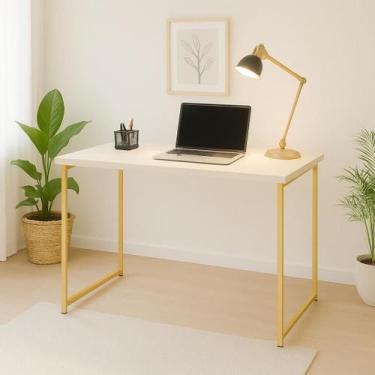 Imagem de Escrivaninha Industrial Mesa Estudo Aparador Escritório Office Aço Mdf