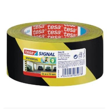 Imagem de Fita De Demarcação Pp 50Mm X 66M Preta E Amarela Tesa