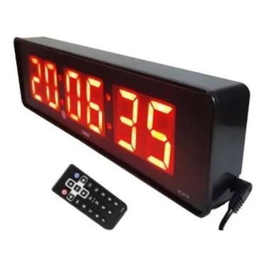 Imagem de 2X Cronometro Relógio Led Digital Parede Mesa Com Controle