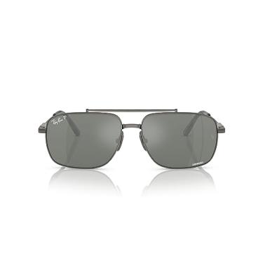 Imagem de Óculos de Sol Ray-Ban Polarizado Michael Titanium 0RB8096 165/GK Tam 59 / Chumbo - Lentes Cinza Espelhado