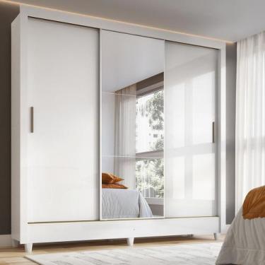 Imagem de Guarda-Roupa Casal 3 Portas de Corre Com Espelho França Santos Andirá,
