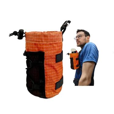 Imagem de FIOTCEL Suporte de garrafa de água ultraleve para alças de mochila – Serve para garrafas de 227 a 680 g | Bolsa de hidratação mãos livres para caminhadas, corridas e atividades ao ar livre (laranja