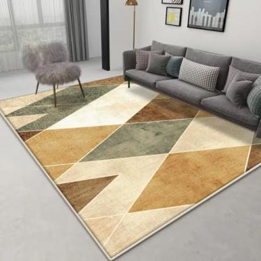Imagem de Tapete geométrico – Tapete grande | Tamanho personalizado para sofá de sala de estar e decoração de quarto (160 x 200 cm (62 x 78 pol.)/zy-250802014558)