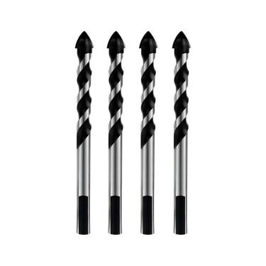 Imagem de Kit 4 Broca 8mm Multiuso Multimaterial Fura Tudo Vidro Porcelanato Cerâmica Madeira Concreto Multifuncional