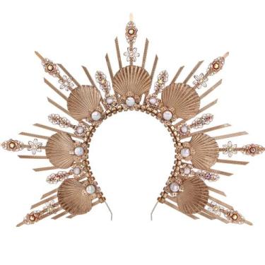 Imagem de Bandana COSUCOS Shell Halo Crown Gold Fantasy