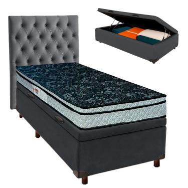 Imagem de Kit Cama Box Bau + Cabeceira + Colchão Solteiro D28 - Conforto - Paropas