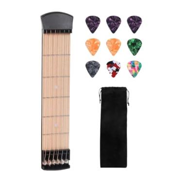 Imagem de harayaa Ferramenta de bolso para prática de acordes de guitarra para iniciantes, auxílio para treinamento de acordes, pequeno para crianças e adultos, com, Preto