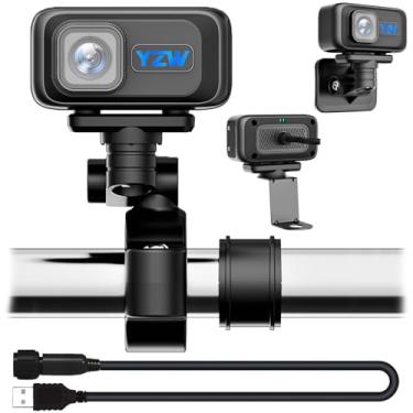 Imagem de YZW Câmera de motocicleta MT100, câmera de painel de motocicleta 2K, câmera de bicicleta para guidão com ângulo amplo de 140°, IP67 à prova d'água, loop e gravação de emergência, 3 suportes, para