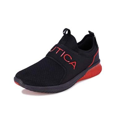Imagem de Nautica Men's Casual Fashion Sneakers-Walking Shoes-Lightweight Joggers-Coaster-Black Mono Red-10