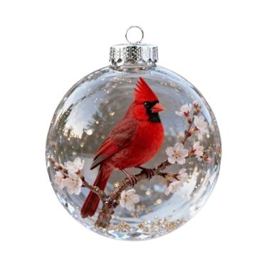 Imagem de Bohany Enfeites De Bola De Pássaro De Natal,Decoração Reutilizável Para Exposição | Enfeites De Natal Com Forma De Pássaro,Para Janela Interior Mesa De Centro Parede Exterior Festa Casa