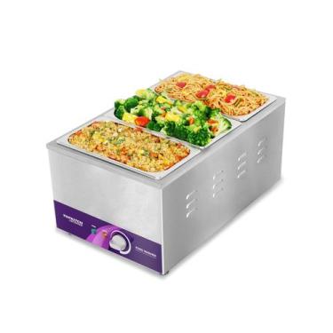 Imagem de Aquecedor de alimentos TOPKITCH 18L Commercial com 3 panelas e tanque 