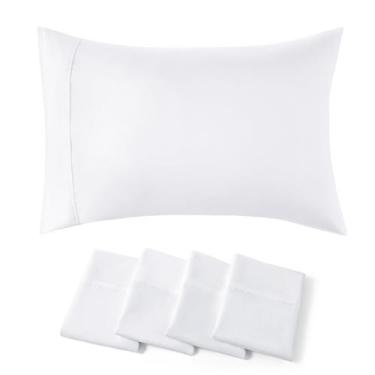 Imagem de Conjunto de fronhas Bedsure Queen White Brushed Microfiber x4