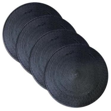 Imagem de Jogo Americano PVC Manaus 38 cm - Niazitex - 4 Peças - Preto