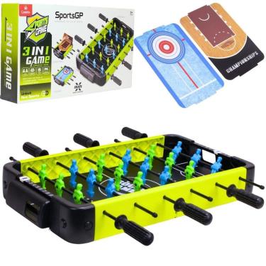 Imagem de Mesa De Esportes Portátil Pebolim 3 Em 1 Infantil - Castela