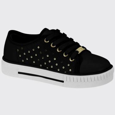 Imagem de Tênis Casual Menina Molekinha Gliter Napa Preto/Branco 2565.108