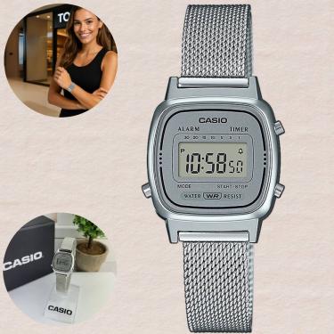 Imagem de Relógio Casio Feminino Digital Vintage Prata LA670WEM-7DF