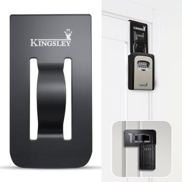 Imagem de Kingsley KL-180 Suporte de cofre sobre a porta – Porta-chaves de metal preto para cadeados