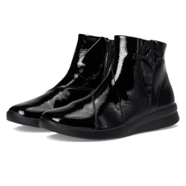 Imagem de Clarks Bota feminina Ellowyn Deva na altura do tornozelo, Patente de enrugamento preto, 37