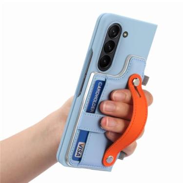 Imagem de Para Samsung Z Fold5 Capa de película de vidro frontal para Samsung Galaxy Z Fold 5 Fold5 Zfold5 Slot para cartão S Pen Holder Coque, azul celeste, para Samsung Z Fold 5