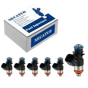 Imagem de 0280158233 Injetores de combustível (conjunto de 6) compatíveis com Jeep Wrangler Grand Cherokee 2012-17 compatível com Dodge Journey Charger Durango 2011-15, Ram 1500 2013-16 -3,6L (4 furos) para #