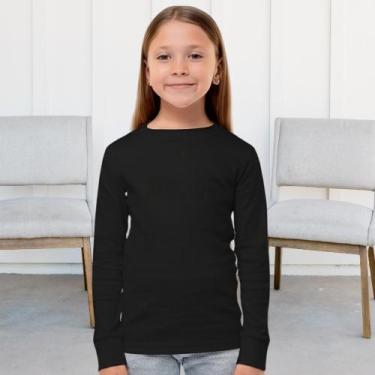 Imagem de Kit 10 Camiseta Básica infantil Menino e Menina Unisex Manga Longa 100