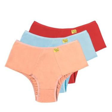 Imagem de Kit 3 Calcinhas Conforto Plus Size Gestante Pós Parto Microfibra com P