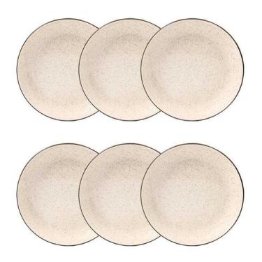 Imagem de Jogo de 6 Pratos Fundos 20,5 cm Oxford Flat Duna