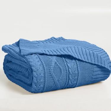 Imagem de Manta Peseira para Cama Casal Luxo Tricot Glamour 100% Algodão Macio (Azul Mediterrâneo)