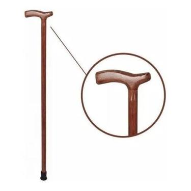 Imagem de Bengala Bastão Ortopédico Apoio Adulto Idoso Madeira Premium ate 100 K