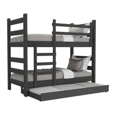 Imagem de Treliche Vira 2Camas Colchões Dubai Multimóveis Cr35107Preto - MULTIMO