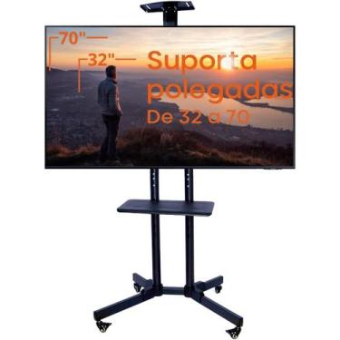 Imagem de Pedestal Para Tv Com Rodinhas Suporte Chão com Rodizio Led lcd 3270 Mo