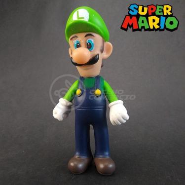 Imagem de Kit Boneco Luigi Articulado Super Mario 13Cm + Caneca 350Ml
