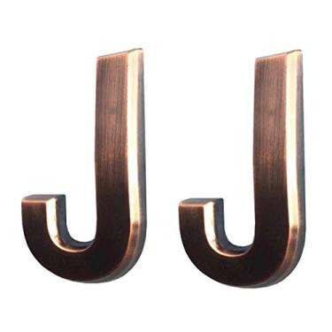 Imagem de Adesivos de letras 3D da casa A a Z, adesivos de decoração de parede do alfabeto para porta do apartamento/caixa de correio/placa de endereço., Bronze, 2.75" Letter J