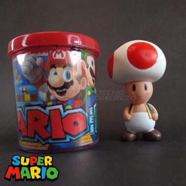 Imagem de Kit Boneco Toad Cogumelo 10Cm + Caneca Super Mario 350Ml