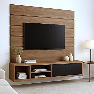 Imagem de Rack Com Painél Em Mdf Para Tv Sala De Estar Moderno