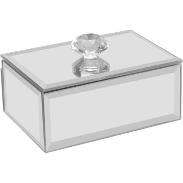 Imagem de Porta Joias Caixa Organizadora Mdf Cinza Espelhado