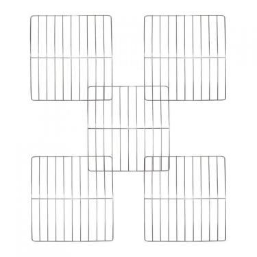 Imagem de Kit Grade Cromada Para Fornos De Embutir 45 Litros - 5 Peças Prata