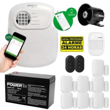 Imagem de Kit Alarme Intelbras 7 Sensor Magnético 1 Presença S/ Fio
