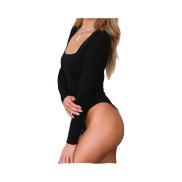 Imagem de Body Feminino Preto Manga Longa - Bodycon, Decote Quadrado, Sexy, BR-P