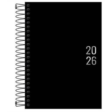 Imagem de Agenda Executiva Napoli 2026, Diária Preta,12,9 x 18,7 cm, Capa Dura, Espiral, 176 Folhas, Tilibra,folhas com visão de um dia por página, exceto aos sábados e domingos, e pautas com horário entre 7h e 21h