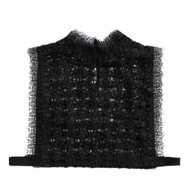 Imagem de Colarinho falso, gola removível, renda preta para mulheres - Yiweisai