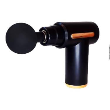 Imagem de Massageador Elétrico Muscular Profissional, 6 Velocidades, 4 Ponteiras, Portátil, Recarregável USB, Preto, com Alívio de Dores