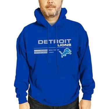 Imagem de Team Fan Apparel Moletom com capuz de lã adulto NFL Speed Stat Sheet - unissex sem etiqueta - pulôver de futebol oficialmente licenciado (Detroit Lions - azul, adulto GG)
