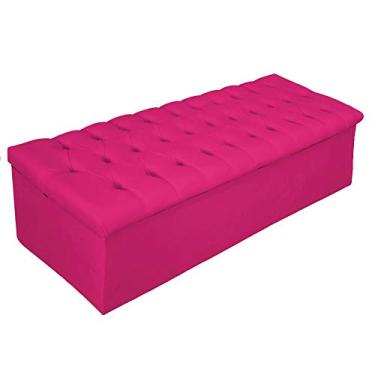 Imagem de Recamier Baú Estofada Mel 140 cm Casal Com Capitonê Suede Pink - ADJ Decor
