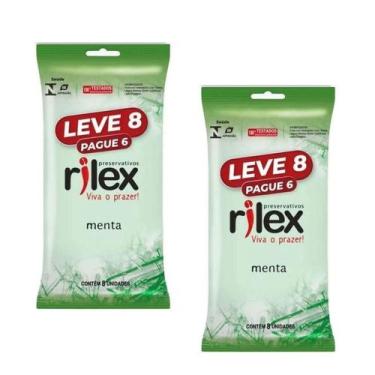 Imagem de Preservativo Camisinha sabor Menta Leve 8 Pague 6 - 2 pacotes - Rilex