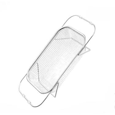 Imagem de Escorredor de pia inox peneira Alça retrátil fruteira alimentos (1 un)