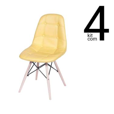 Imagem de Conjunto 4 Cadeiras Eames Dsw Botonê - Amarela