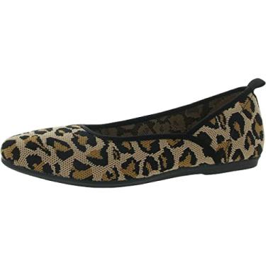 Imagem de Easy Street Tênis feminino Fe Ballet, Malha de leopardo, 7 Wide