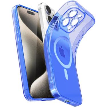 Imagem de Svanove Capa magnética transparente para iPhone 15 Pro Max, compatível com Magsafe Slim Fina Transparente Mag Safe Case para mulheres, meninas, fofa, brilhante, fluorescente, de silicone macio com