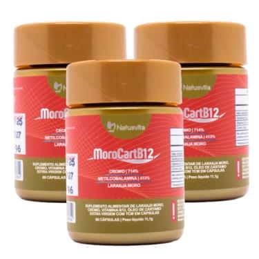 Imagem de MoroCart (Laranja Moro + Óleo de Cártamo + Picolinato de Cromo + TCM + B12) (3 und. 180 cápsulas)